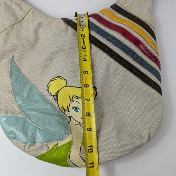 Disney Tinkerbell Shoulder Bag Purse Tote Fab Starpoint New York Canvas Brown - Picture 15 of 15